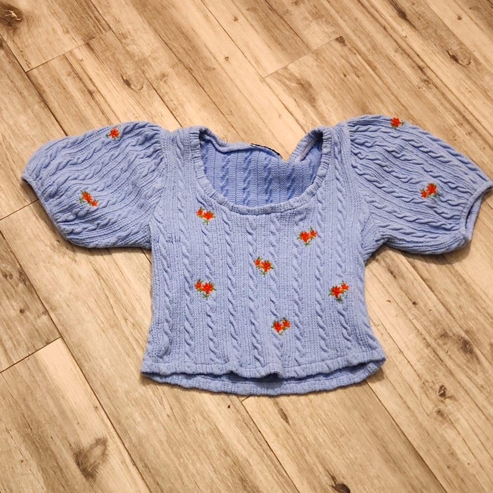 Crochet knit cottagecore 2000s top